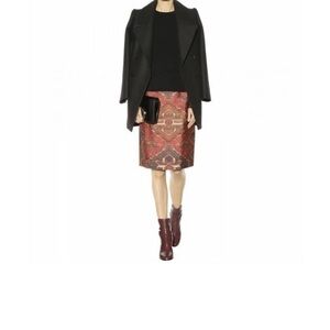 Tory Burch KERA Wool /Silk Marrakech Rug Print Tapestry Pencil Skirt Size 2 $279